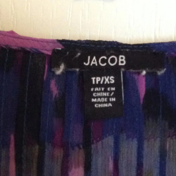 Jacob Women's Sheer Top Blouse Button Down Size TP / XS Short Sleeves Fairy - Picture 8 of 8